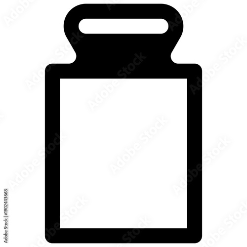 Calibration weight. Outlined stroke vector icon with black-filled details.
