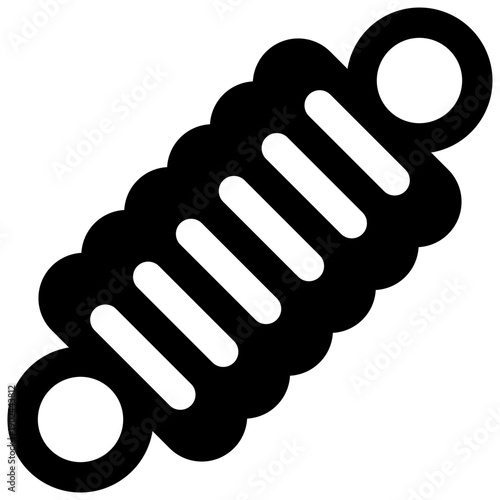 Spring. Outlined stroke vector icon with black-filled details.