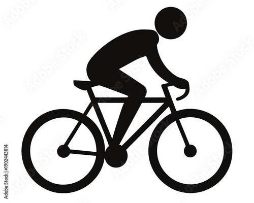 Cycling silhouette vector illustration isolated on white background