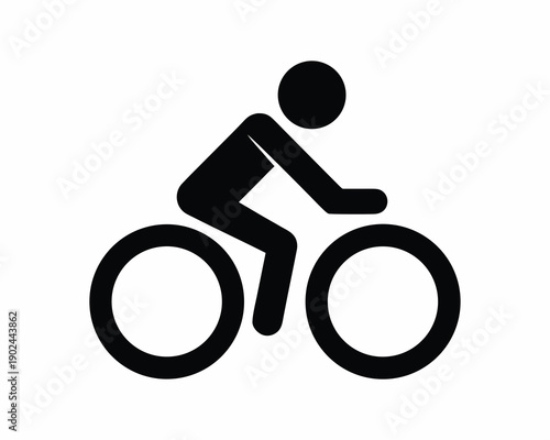 Cycling icon silhouette vector illustration isolated on white background