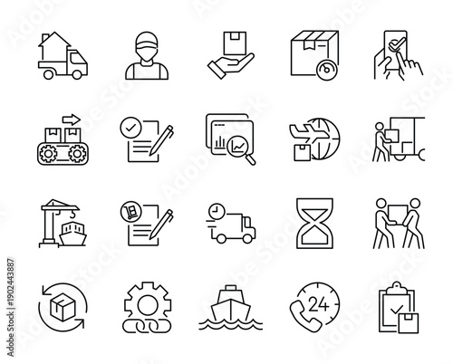 Supply Chain & Logistics icon set.