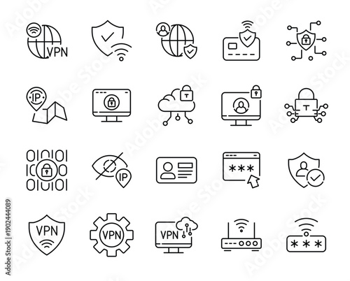 Vpn icon set.