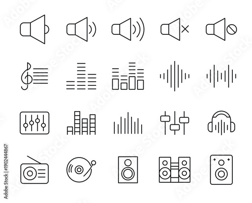 Audio icon set.