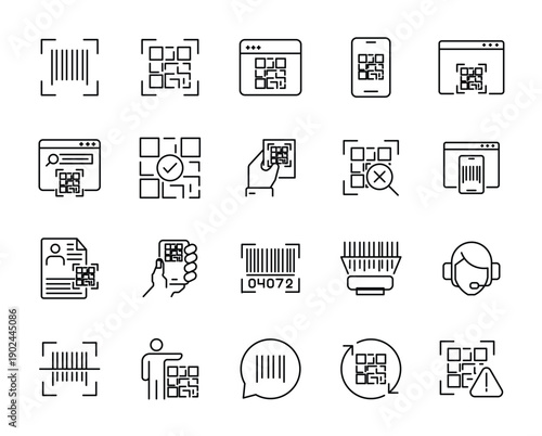 Barcode icon set.