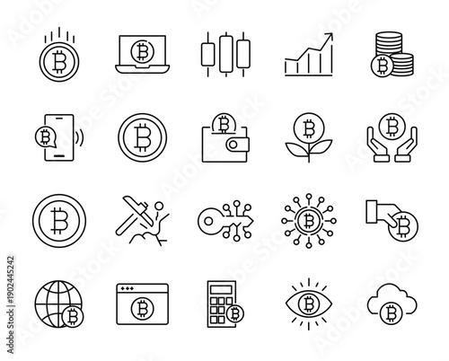 Bitcoin icon set.