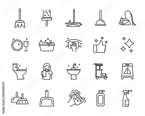 Cleaning Service icon set.