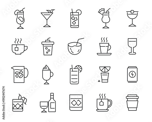 Drink icon set.