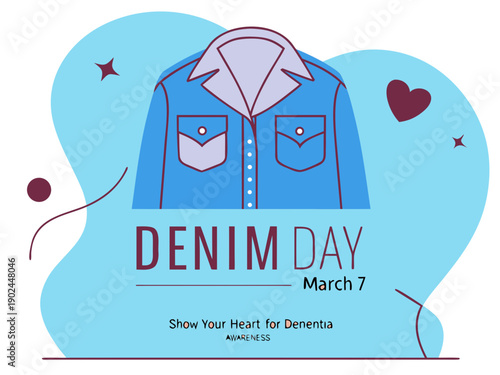 denim day awareness campaign with blue jeans and heart on light blue background