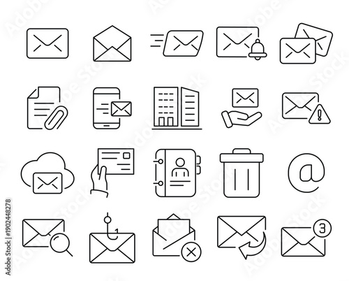 Email icon set.