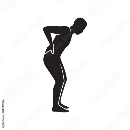 Person silhouette with back pain, illustrating discomfort and health issues
