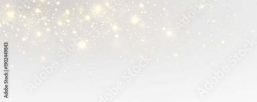 Fantasy stardust and falling sparks with shimmering glow. Bright festive decoration with luminous dust, glittering stars, and holiday confetti.