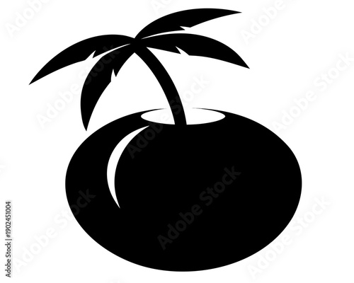 Coconut silhouette vector illustration isolated on white background
