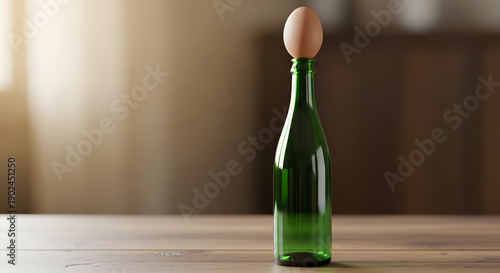 The Perfect Balance: An Egg on a Bottle
