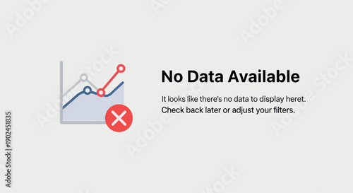 No Data Available Vector Icon, Empty State UI Design for Dashboard Analytics and Business Statistics Placeholder.