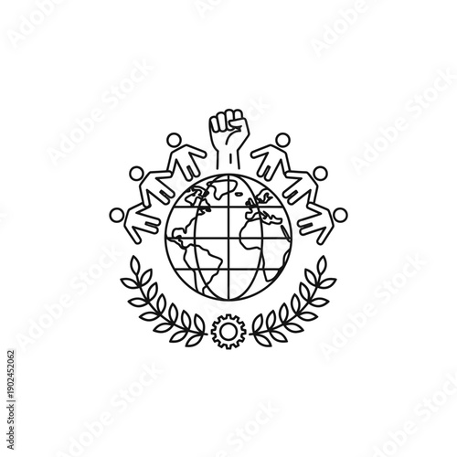 Labor Workers Solidarity Illustration outline