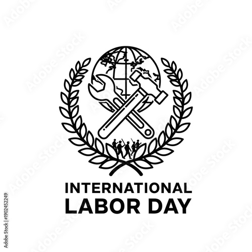 Labor Workers Solidarity Illustration outline