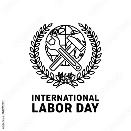 Labor Workers Solidarity Illustration outline