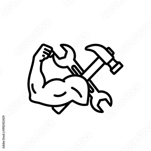 Labor Workers Solidarity Illustration outline