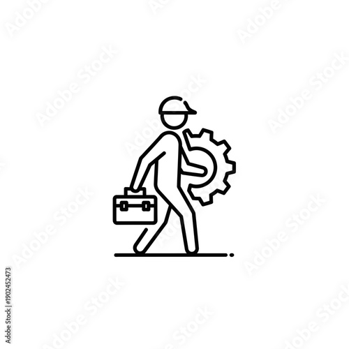 Labor Workers Solidarity Illustration outline