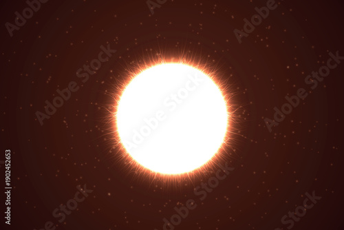 Glowing Sun Sphere With Fiery Energy Corona