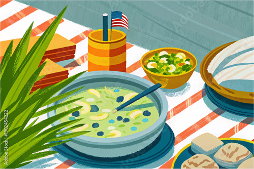 clam chowder american food cuisine restaurant dining table meal gourmet traditional travel tourism culture culinary dish indoor hospitality seafood soup creamy bowl