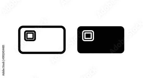 Rectangle icon with a smaller rectangle inside, representing a card, ID, or a tag for identification or credit.