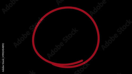 Circle marker with drawing effect, hand drawn circle marker green screen, 4k video of hand drawn red circle animation. Animated Red Scribbled Circle Video - Hand Drawn Oval Highlight Effect , Circle m
