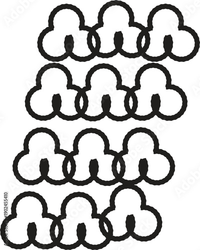 Seamless vector pattern featuring a repetitive arrangement of stylish geometric circles