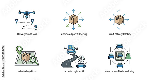 Logistics and Delivery Automation Concepts Drones, Autonomous Vehicles, and Tracking