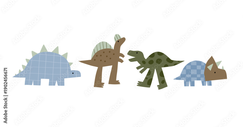 custom made wallpaper toronto digitalCute dinosaur in cartoon style. Bold, simple form, trendy colors. Childish flat vector illustration