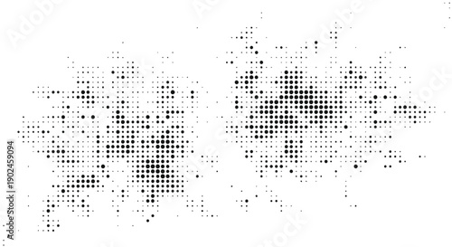 Halftone pattern of two faces in profile dots