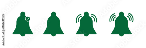 notification bells icon set. Notification Bell silent icons collection. New message notification or alert symbol.