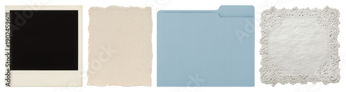 PNG Vintage paper textures collection on transparent background