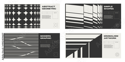 Brutalist figure with black geometric pattern and swiss typography style. Horizontal banner design with acid zoom rhythm, y2k optical illusion, and contemporary tech aesthetic.