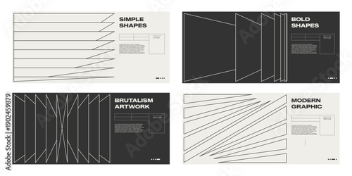 Primitive brutalist artwork with black optical distortion and swiss design rhythm. Horizontal banner cover with y2k psychedelic transition, geometric horizon blend, and bold visual crack.