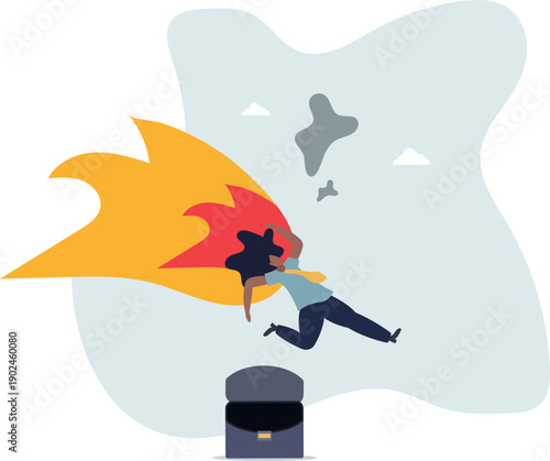 The businesswoman is burned out at work.life and employment of people.