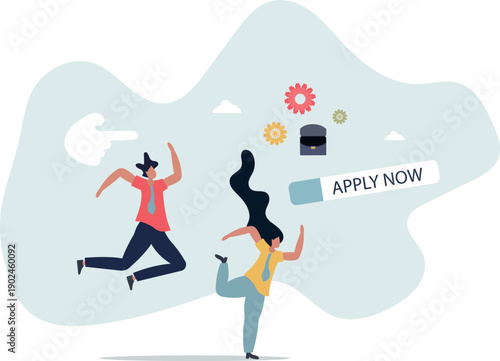 Apply new job online, career opportunity or employment vacancy, job application or opening position concept.life and employment of people.