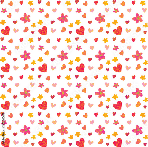 Seamless Pattern with Summer Flower and Love Pattern for Background or Creative Design