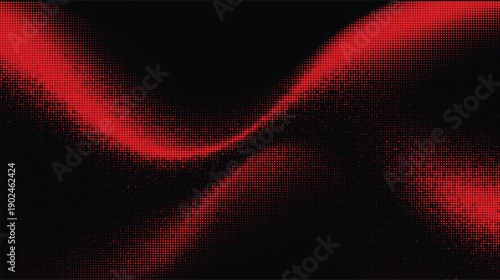 Abstract Red Particle Wave on Black Background