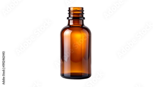 Wallpaper Mural Amber glass bottle for essential oils, medicine, or cosmetics. Empty brown pharmaceutical vial mockup isolated on a clean, editable transparent background. Apothecary or lab container concept. Torontodigital.ca