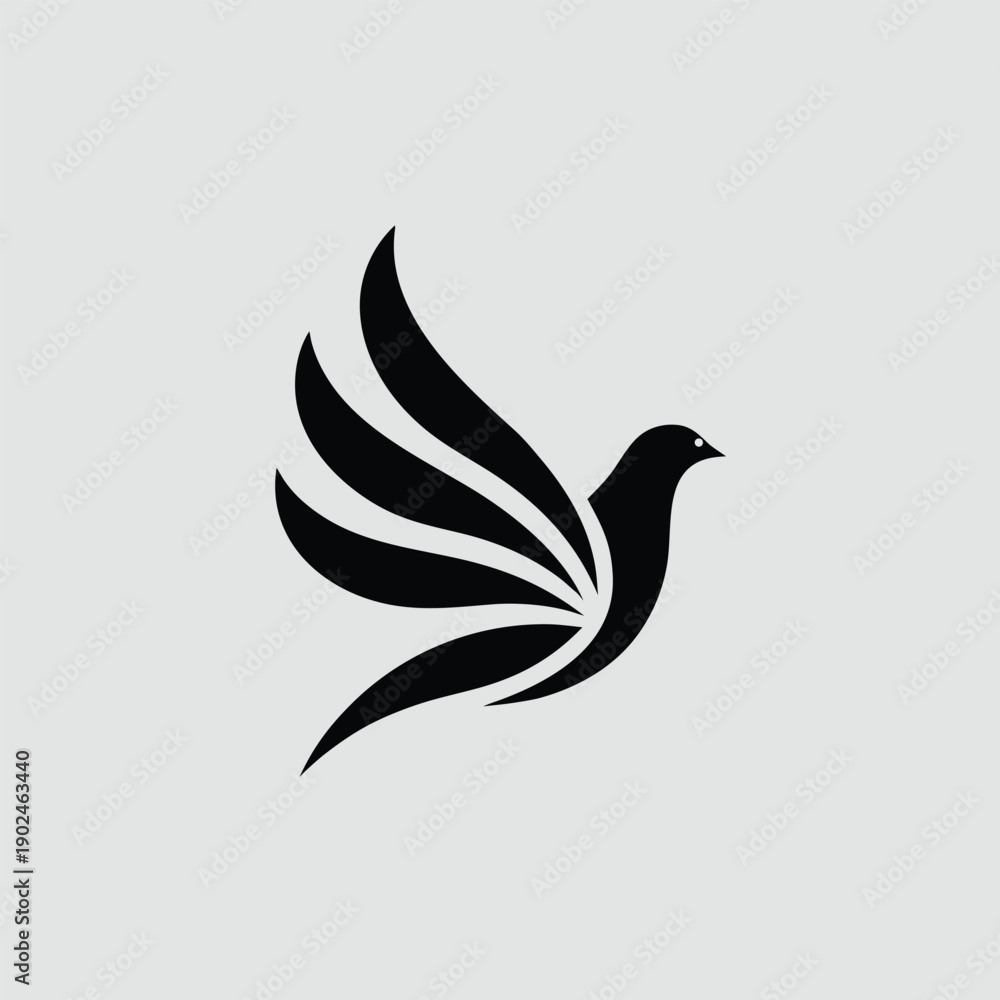 Fototapeta premium Abstract minimalist flying bird logo design concept vector illustration
