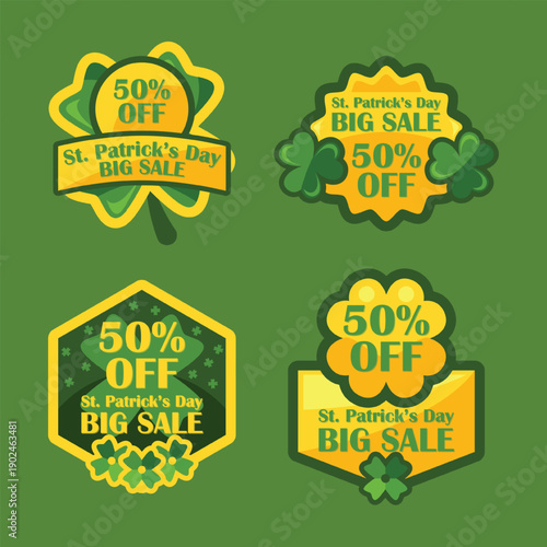 St patrick s day sale banners with 50 off discounts and clover designs