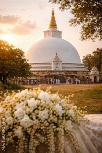 Fotografía Ruwanwelisaya Stupa at Sunset, Anuradhapura Sri Lanka
