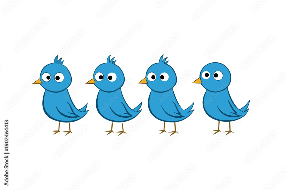 Fototapeta premium set of Birds vector illustration isolated on white background