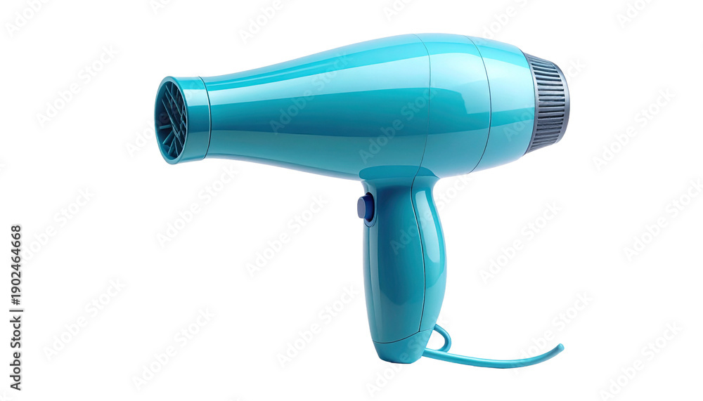 custom made wallpaper toronto digitalModern cyan blue hair dryer appliance for styling and drying hair. Professional salon equipment or home beauty tool isolated on a transparent background. Electric blow dryer realistic 3d illustration.