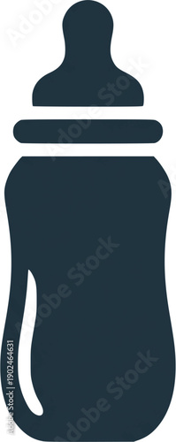 Classic Baby Milk Bottle Silhouette for Nursery and Newborn Care