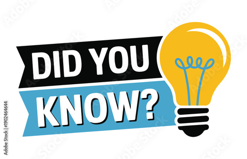 Did you know banner with light bulb concept for education and facts presentation featuring blue and black tape