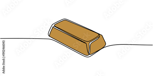 Gold bars, gold reserves one line art. Continuous line drawing of bank, money, finance, financial, payment, data, savings, economic, wealth, credit with an inscription, lettering, handwritten.