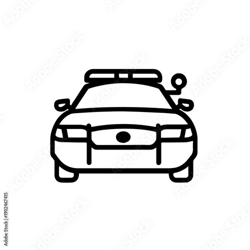 Modern Sedan Car Line Icon - Minimalist Vehicle Vector Illustration