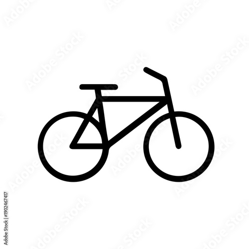Minimalist Vector Bicycle Icon Isolated on White Background